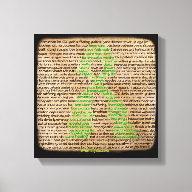 Lienzo Póster de sentimientos de la enfermedad de Lyme, n (Anverso)