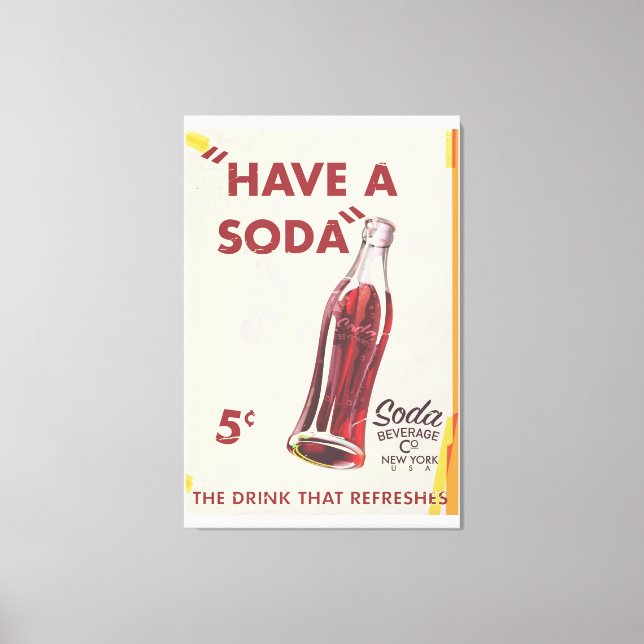 Lienzo Póster de soda vintage (Anverso)