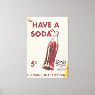 Lienzo Póster de soda vintage