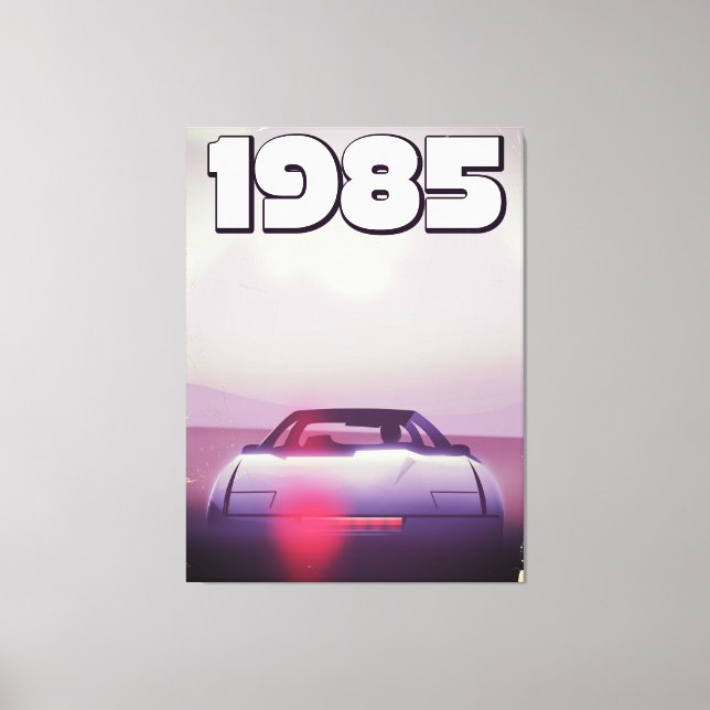 Lienzo poster de supercoches vintage de 1985 (Anverso)