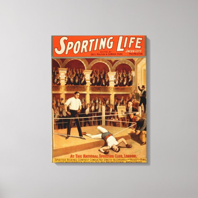 Lienzo poster de teatro de boxeo "Sporting Life" (Anverso)