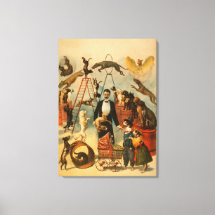 Lienzo Poster de teatro entrenado del acto del perro