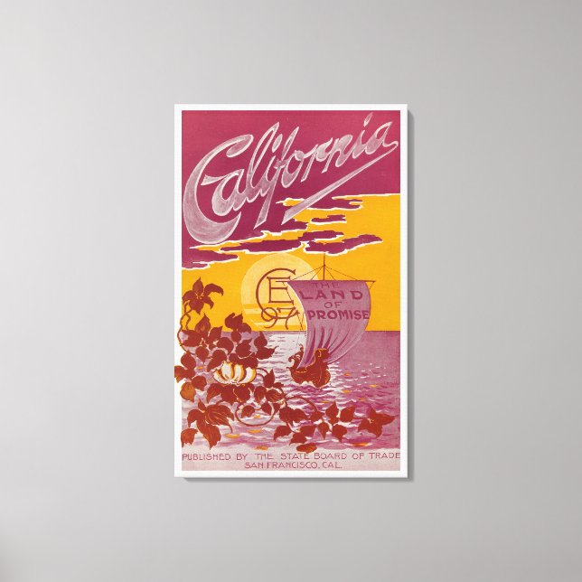 Lienzo Poster de Tierra de Promesas de California (Anverso)