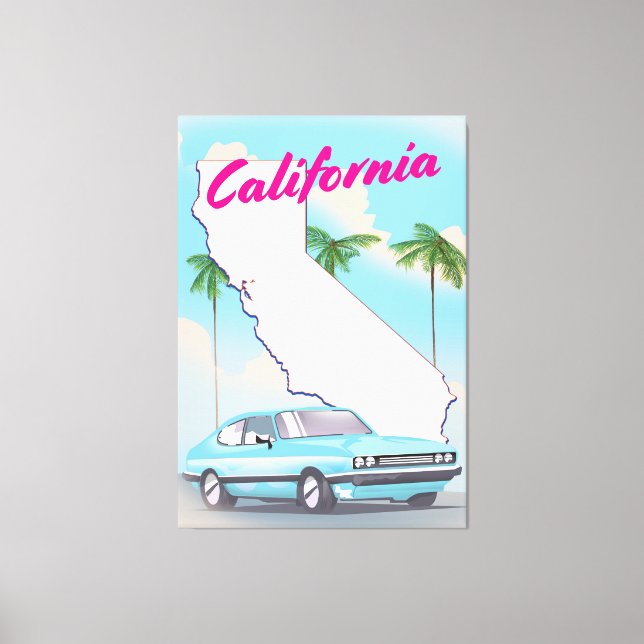 Lienzo Poster de Vacaciones al estilo de la época de Cali (Anverso)