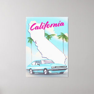 Lienzo Póster de vacaciones al estilo vintage de Californ