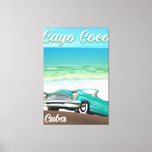 Lienzo Póster de vacaciones cubanas en Cayo Coco