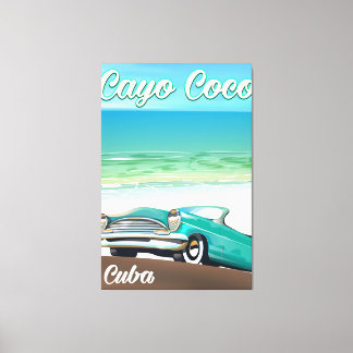 Lienzo Póster de vacaciones cubanas en Cayo Coco