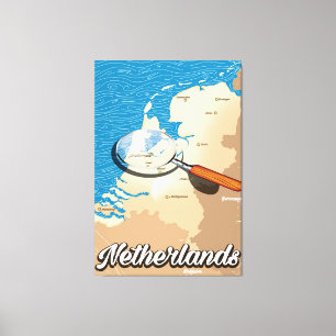 Lienzo Poster de vacaciones de mapas de cosecha de los Pa