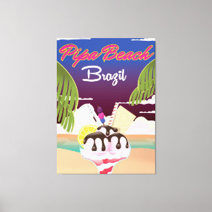 Lienzo Poster de vacaciones de Pipa Beach Brazil