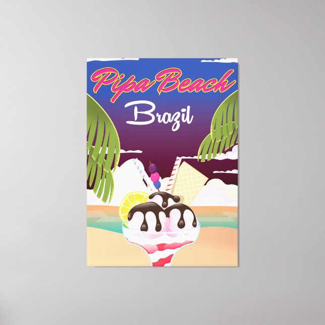 Lienzo Poster de vacaciones de Pipa Beach Brazil (Anverso)