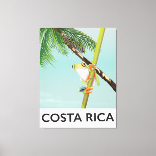 Lienzo Poster de vacaciones de rana de árbol de Costa Ric
