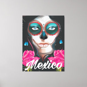 Lienzo Póster de vacaciones del día de muertos en México