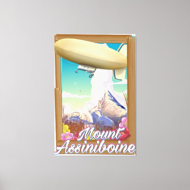 Lienzo Póster de vacaciones del dirigible del Monte Assin (Anverso)