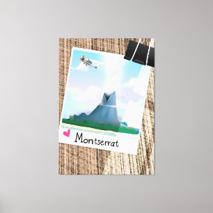 Lienzo Poster de vacaciones del volcán Montserrat.