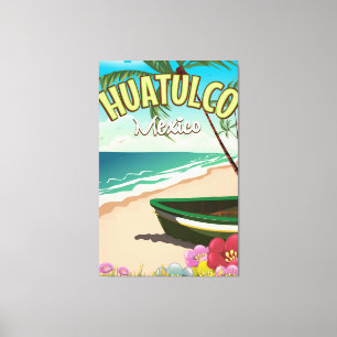 Lienzo Póster de viaje a Huatulco México