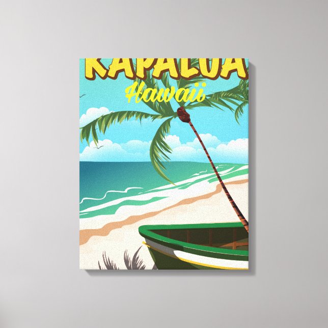 Lienzo Póster de viaje a Kapalua Hawaii (Anverso)