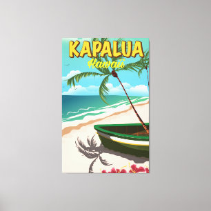 Lienzo Póster de viaje a Kapalua Hawaii