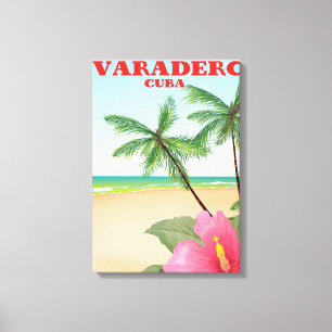 Lienzo Póster de viaje a la playa cubana de Varadero