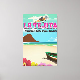 Lienzo Póster de viaje a la playa La Tejita Tenerife