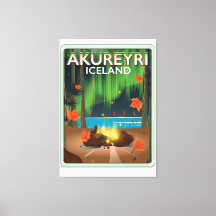 Lienzo Póster de viaje Akureyri Islandia