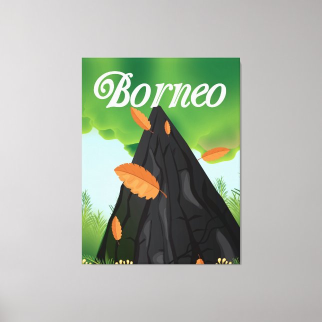 Lienzo Póster de viaje al bosque lluvioso de Borneo (Anverso)