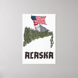 Lienzo Póster de viaje de Alaska