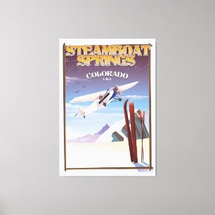 Lienzo Poster de viaje de barco de vapor Springs colorado