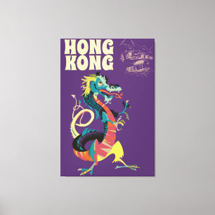 Lienzo Poster de viaje de Dragon de Hong Kong