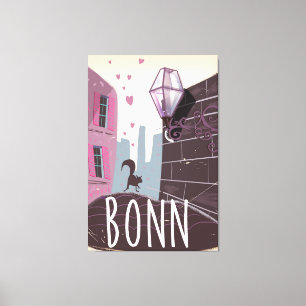 Lienzo Póster de viaje de estilo vintage de Bonn Alemania
