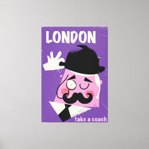 Lienzo Póster de viaje de hombre de negocios al estilo vi