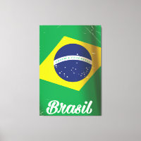 Poster de viaje de la bandera nacional de Brasil