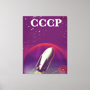 Lienzo Póster de viaje de la carrera espacial soviética C