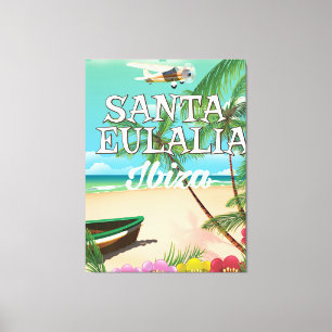 Lienzo Poster de viaje de la isla de Santa Eulalia