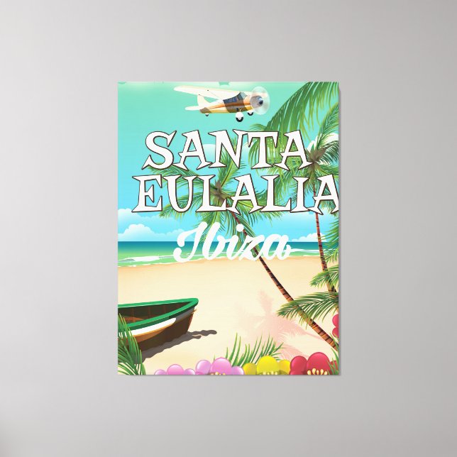 Lienzo Poster de viaje de la isla de Santa Eulalia (Anverso)