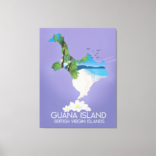 Lienzo Póster de viaje de la Isla Guana Islas Vírgenes Br