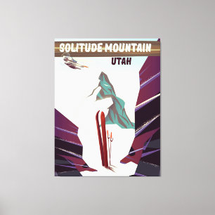 Lienzo Poster de viaje de la montaña Solitude Utah.