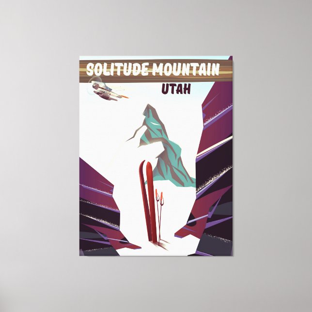 Lienzo Poster de viaje de la montaña Solitude Utah. (Anverso)