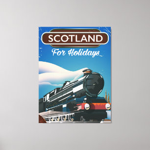 Lienzo Póster de viaje de locomotora de Escocia