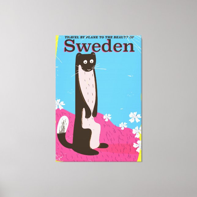 Lienzo Poster de viaje de Personalizado de Suecia (Anverso)