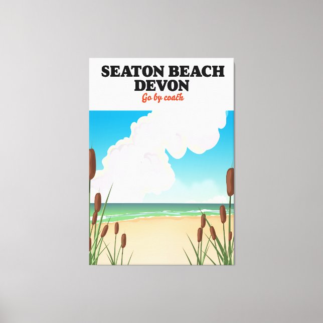 Lienzo Póster de viaje de Seaton Beach Dorset (Anverso)