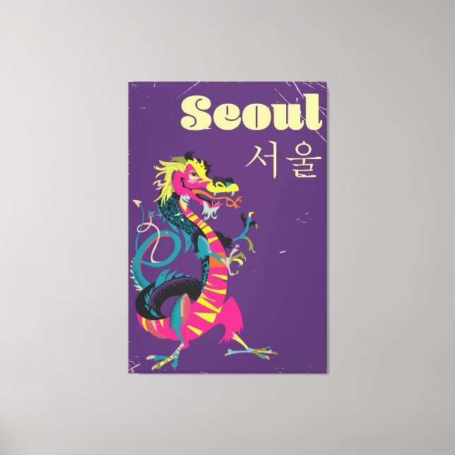 Lienzo Póster de viaje de Seúl Corea del Sur (Anverso)