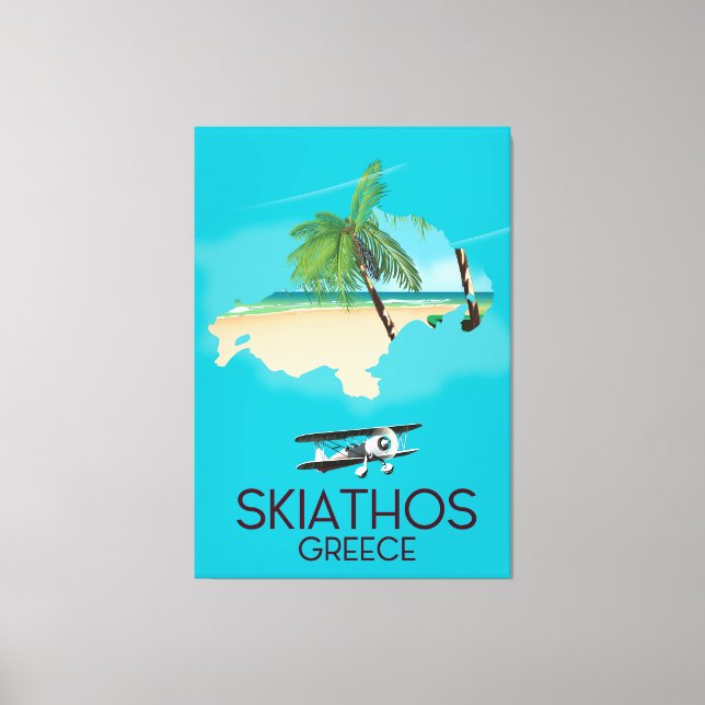 Lienzo Póster de viaje de Skiathos Grecia (Anverso)
