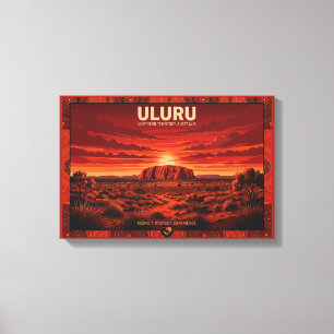 Lienzo Póster de viaje de Uluru Australia - Territorio de