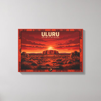 Lienzo Póster de viaje de Uluru Australia - Territorio de