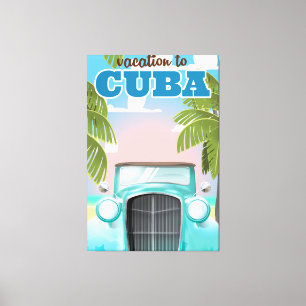 Lienzo Póster de viaje de vacaciones a Cuba