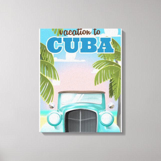 Lienzo Póster de viaje de vacaciones a Cuba (Anverso)