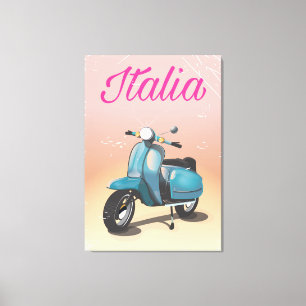 Lienzo Póster de viaje en scooter Italia