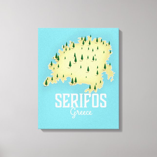 Lienzo Póster de viaje ilustrado del mapa griego de Serif (Anverso)