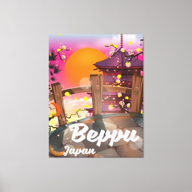 Lienzo Póster de viaje japonés Beppu (Anverso)