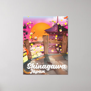 Lienzo Póster de viaje japonés Shinagawa